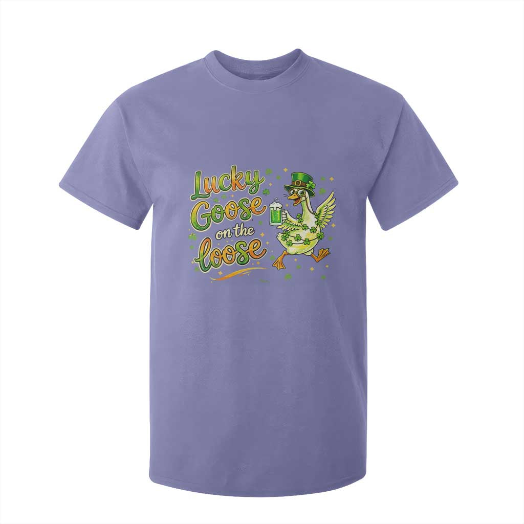 Retro Clover Duck T Shirt For Kid Lucky Goose On The Loose TS12 Violet Print Your Wear