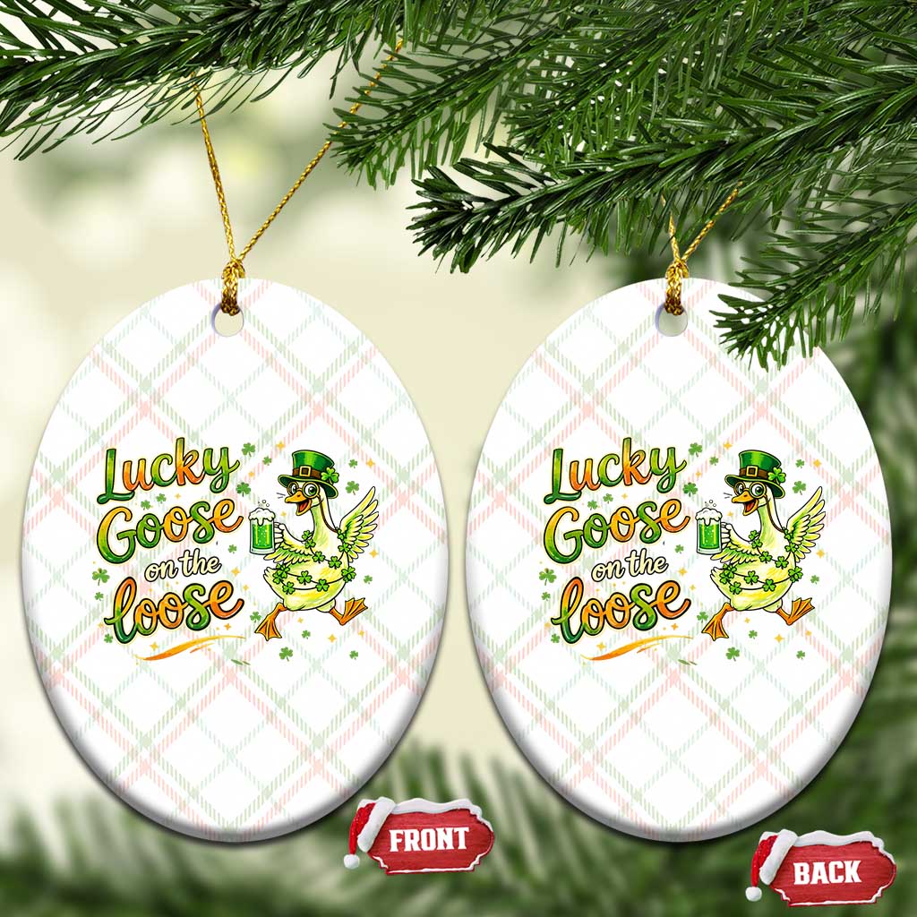 Retro Clover Duck Ceramic Ornament Lucky Goose On The Loose TS12 Print Your Wear