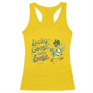 Retro Clover Duck Racerback Tank Top Lucky Goose On The Loose TS12 Daisy Print Your Wear