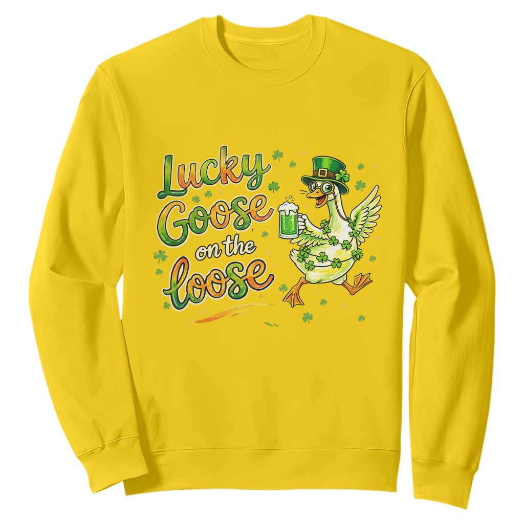 Retro Clover Duck Sweatshirt Lucky Goose On The Loose TS12 Daisy Print Your Wear