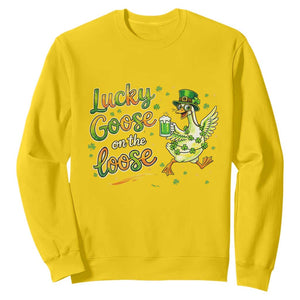 Retro Clover Duck Sweatshirt Lucky Goose On The Loose TS12 Daisy Print Your Wear