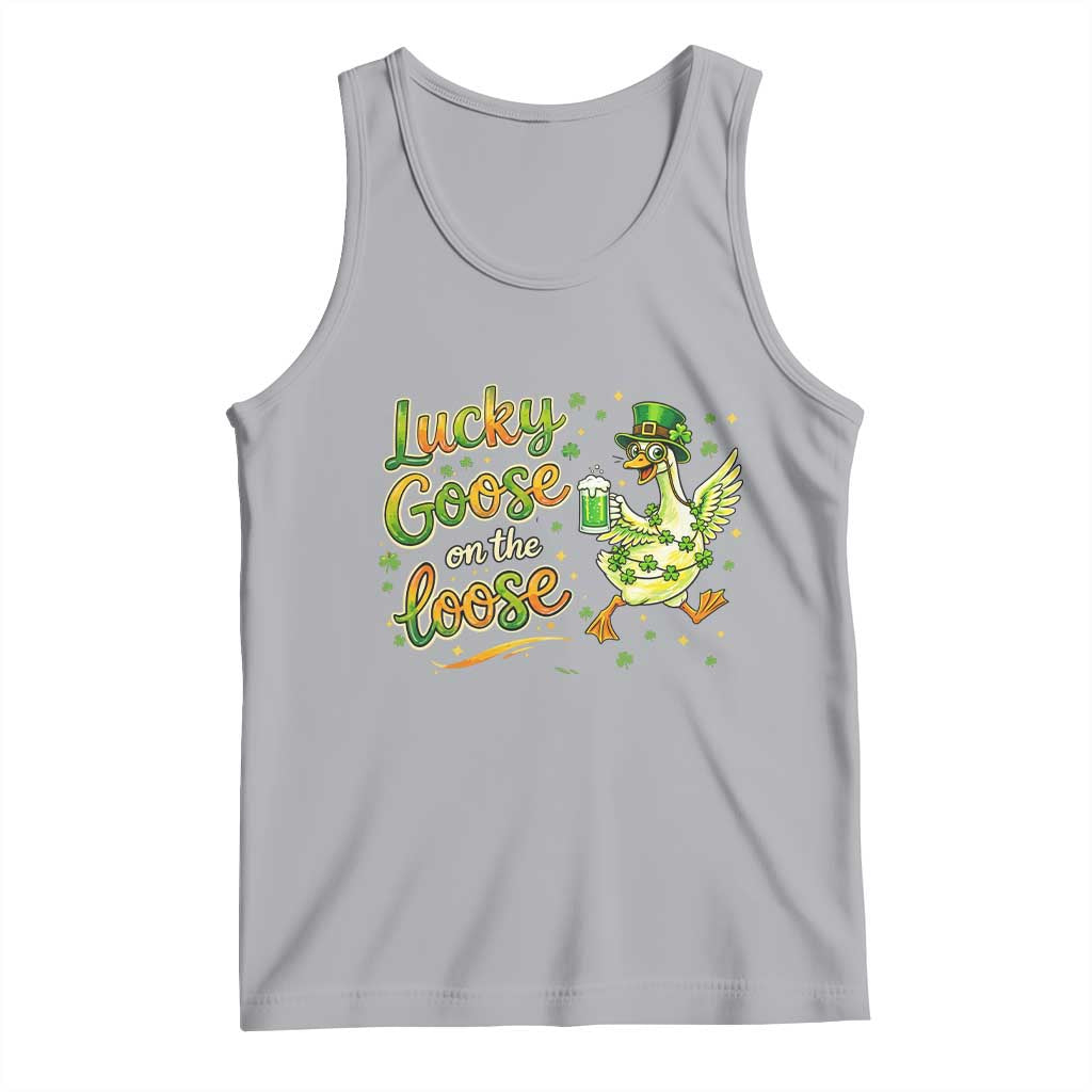 Retro Clover Duck Tank Top Lucky Goose On The Loose TS12 Athletic Heather Print Your Wear