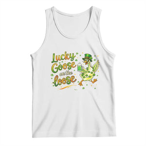 Retro Clover Duck Tank Top Lucky Goose On The Loose TS12 White Print Your Wear