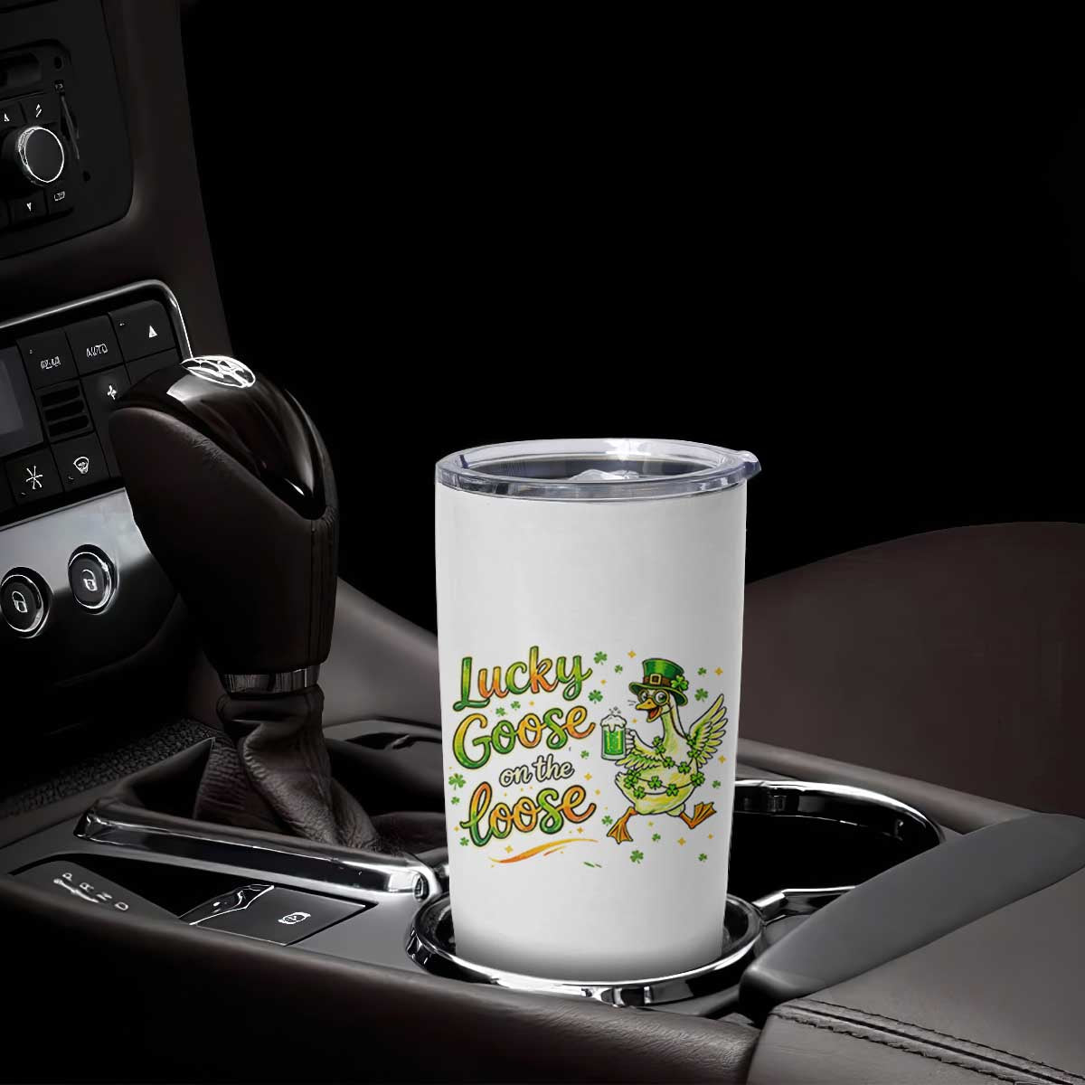 Retro Clover Duck Tumbler Cup Lucky Goose On The Loose TS12 Print Your Wear