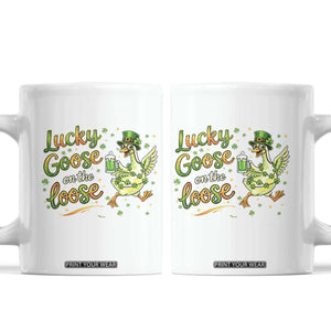 Retro Clover Duck Coffee Mug Lucky Goose On The Loose TS12 White Print Your Wear