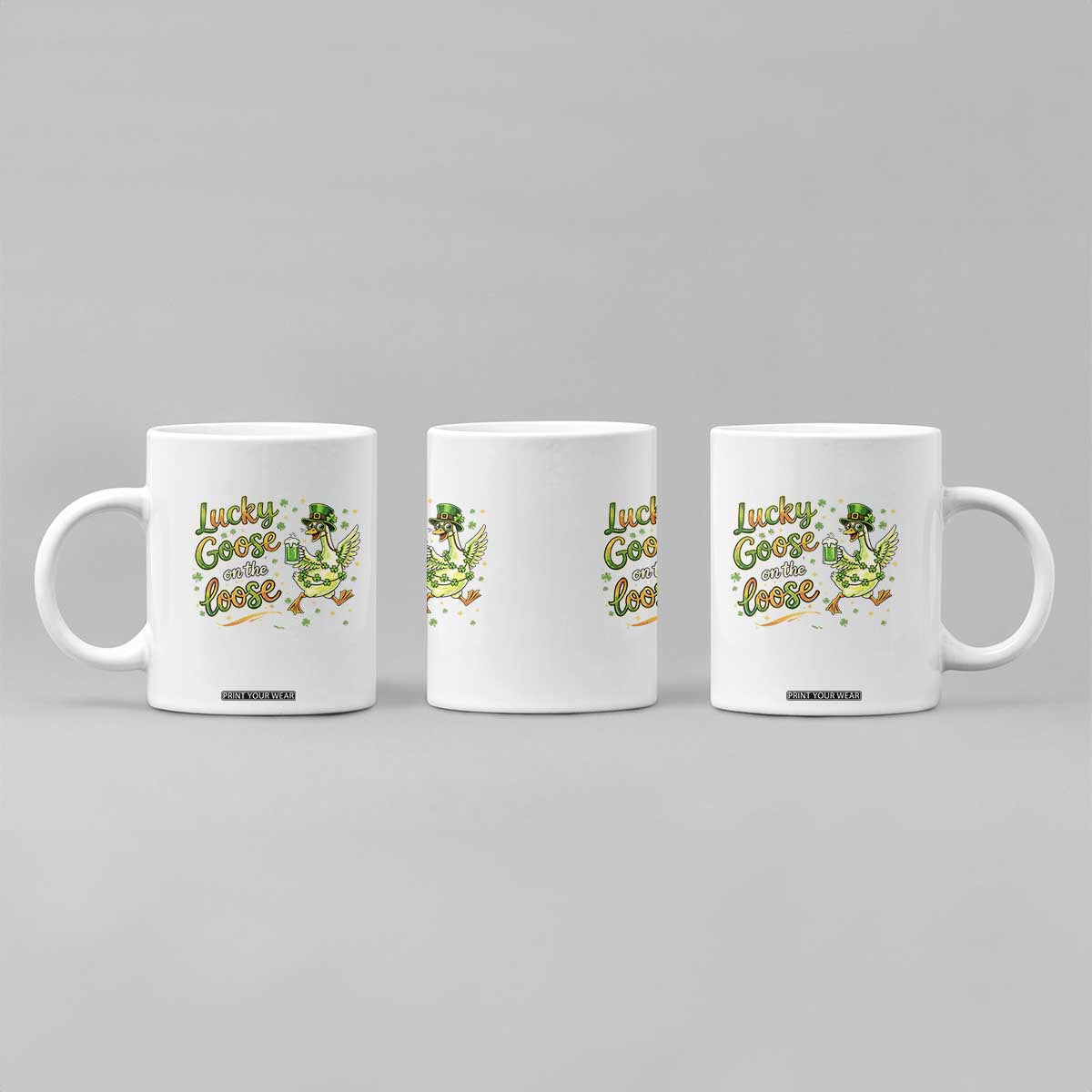 Retro Clover Duck Coffee Mug Lucky Goose On The Loose TS12 Print Your Wear