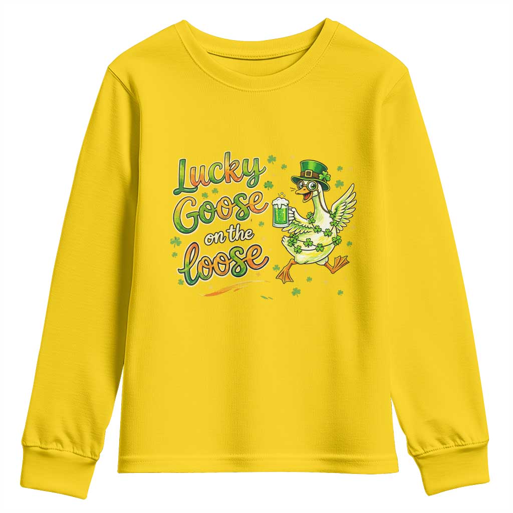 Retro Clover Duck Youth Sweatshirt Lucky Goose On The Loose TS12 Daisy Print Your Wear