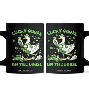 Funny Irish Goose Lover Coffee Mug Lucky Goose On The Loose TS12 Black Print Your Wear