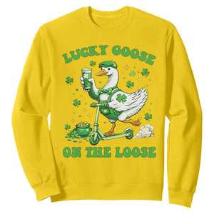 Funny Irish Goose Lover Sweatshirt Lucky Goose On The Loose TS12 Daisy Print Your Wear