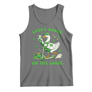 Funny Irish Goose Lover Tank Top Lucky Goose On The Loose TS12 Black Heather Print Your Wear