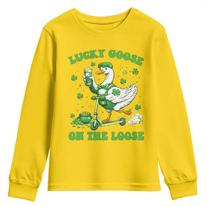 Funny Irish Goose Lover Youth Sweatshirt Lucky Goose On The Loose TS12 Daisy Print Your Wear
