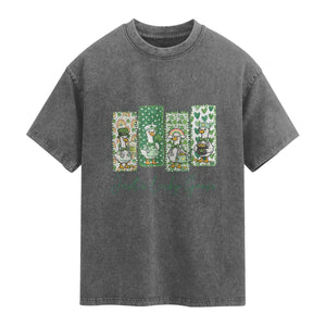 Just A Lucky Goose Nurse Washed Cotton T-Shirt St Patricks Day Gift