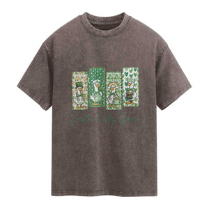 Just A Lucky Goose Nurse Washed Cotton T-Shirt St Patricks Day Gift