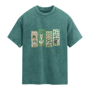 Just A Lucky Goose Nurse Washed Cotton T-Shirt St Patricks Day Gift