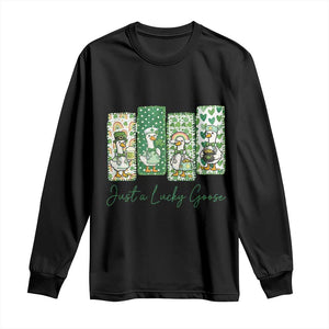 Just A Lucky Goose Nurse Long Sleeve Shirt St Patricks Day Gift TS12 Black Print Your Wear