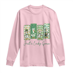 Just A Lucky Goose Nurse Long Sleeve Shirt St Patricks Day Gift TS12 Light Pink Print Your Wear