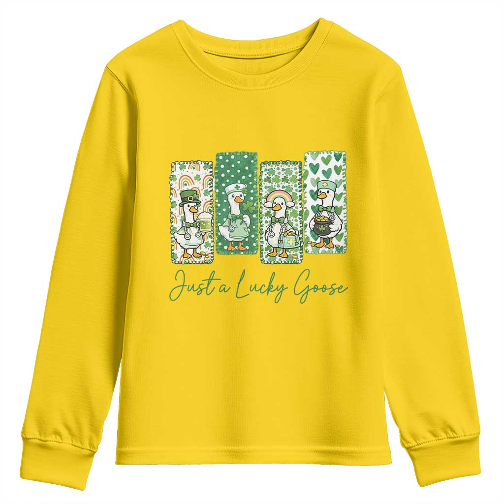 Just A Lucky Goose Nurse Youth Sweatshirt St Patricks Day Gift TS12 Daisy Print Your Wear