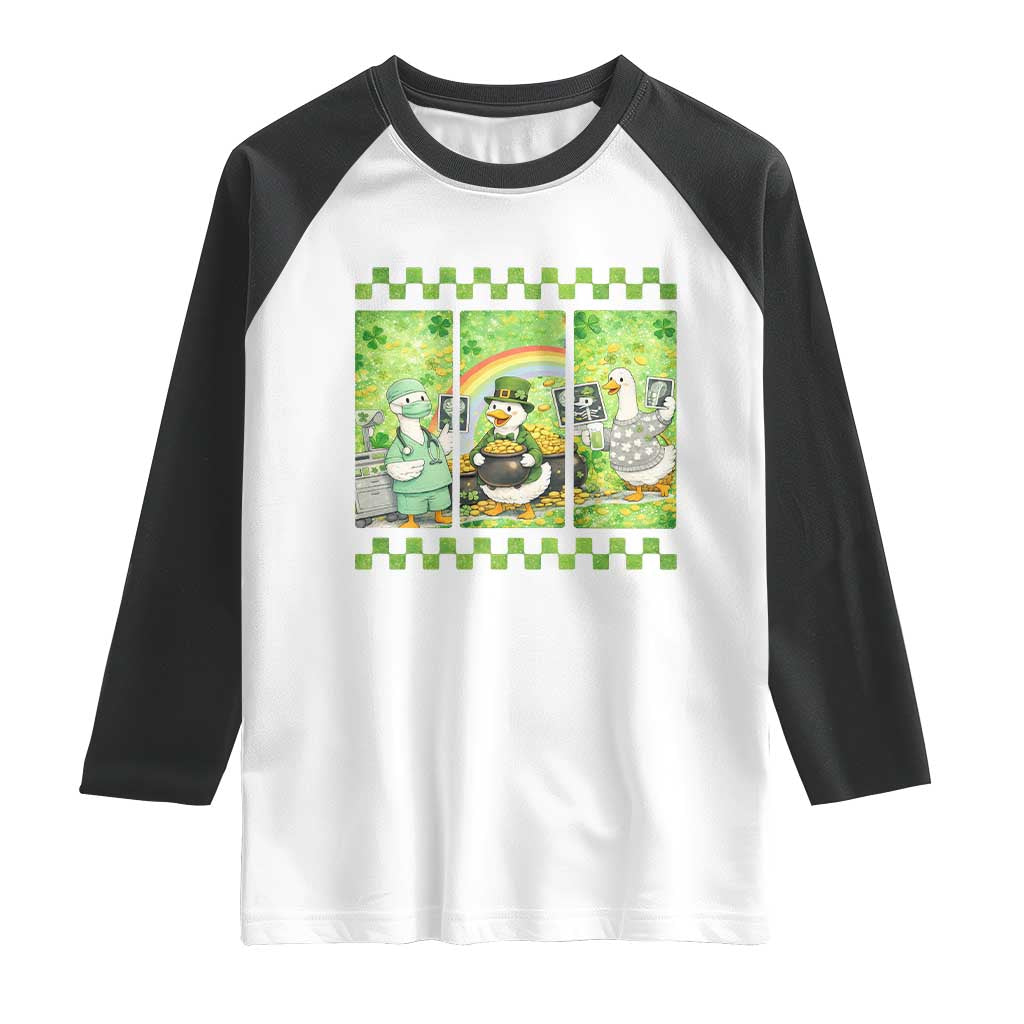 Funny Goose Radiologic Technologist Raglan Shirt St Patricks Day Gift TS12 White Black Print Your Wear