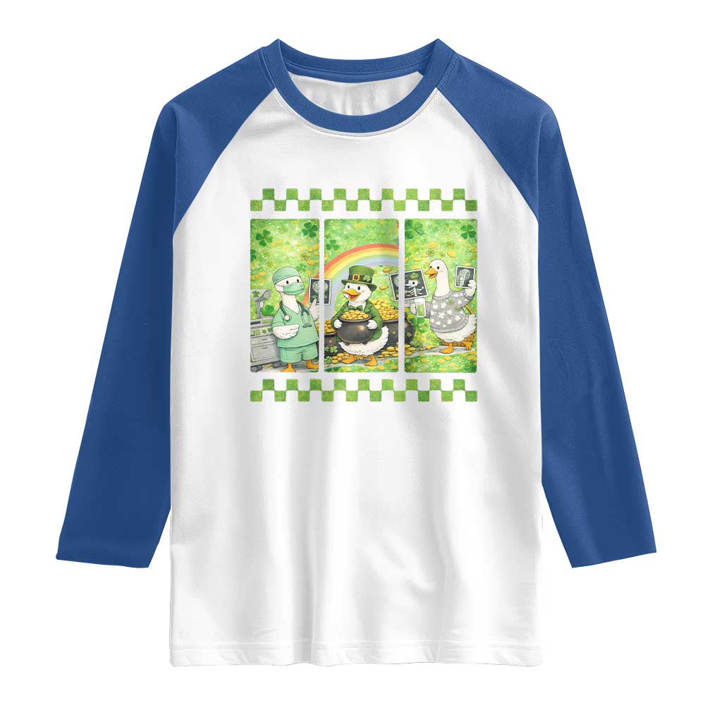 Funny Goose Radiologic Technologist Raglan Shirt St Patricks Day Gift TS12 White Royal Print Your Wear