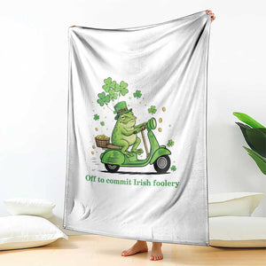 Funny Irish Frog Off To Commit Foolery Throw Blanket St Patricks Day Gift TS12 Print Your Wear