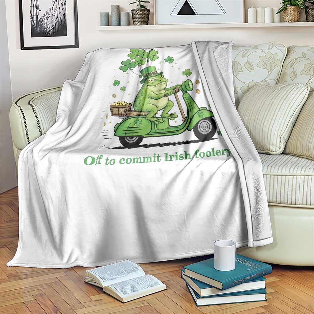 Funny Irish Frog Off To Commit Foolery Throw Blanket St Patricks Day Gift TS12 Print Your Wear