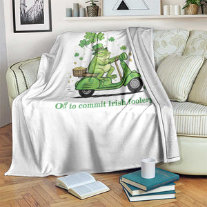 Funny Irish Frog Off To Commit Foolery Throw Blanket St Patricks Day Gift TS12 Print Your Wear