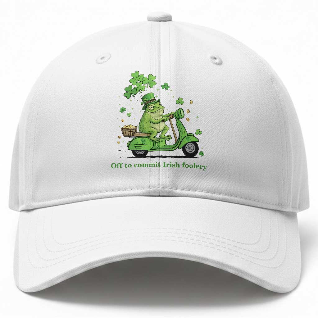 Funny Irish Frog Off To Commit Foolery Baseball Cap St Patricks Day Gift TS12 Print Your Wear