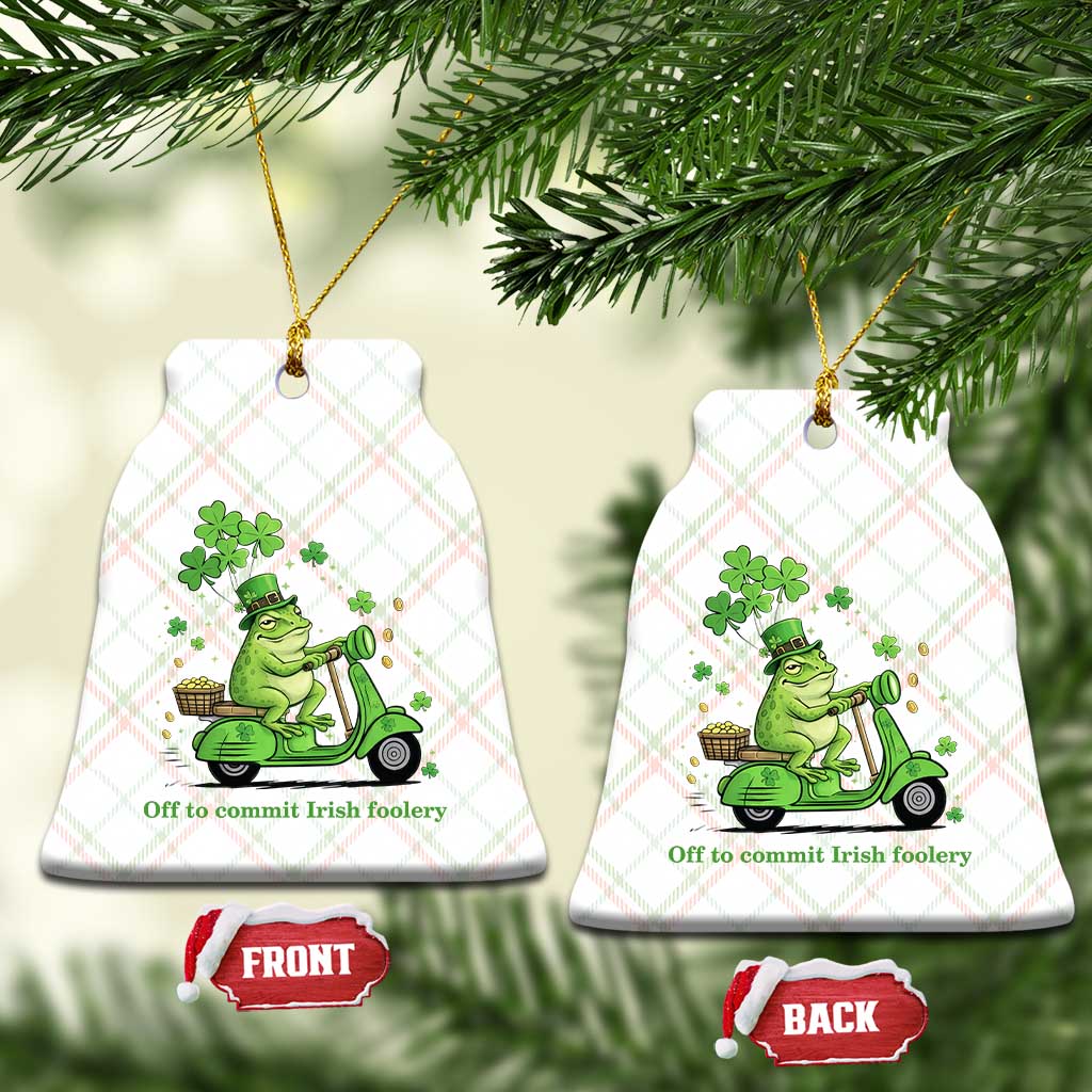 Funny Irish Frog Off To Commit Foolery Ceramic Ornament St Patricks Day Gift TS12 Print Your Wear