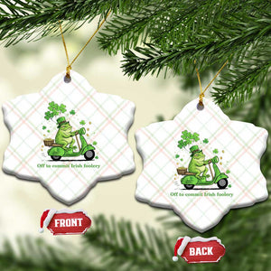 Funny Irish Frog Off To Commit Foolery Ceramic Ornament St Patricks Day Gift TS12 Print Your Wear
