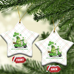 Funny Irish Frog Off To Commit Foolery Ceramic Ornament St Patricks Day Gift TS12 Print Your Wear