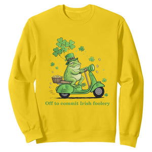 Funny Irish Frog Off To Commit Foolery Sweatshirt St Patricks Day Gift TS12 Daisy Print Your Wear