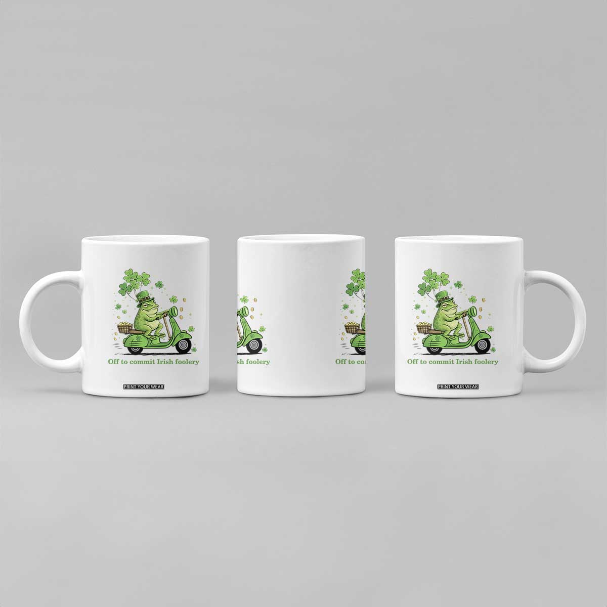 Funny Irish Frog Off To Commit Foolery Coffee Mug St Patricks Day Gift TS12 Print Your Wear