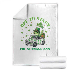 Off To Start The Shenanigans Throw Blanket St Patricks Day Frog TS12 White Print Your Wear