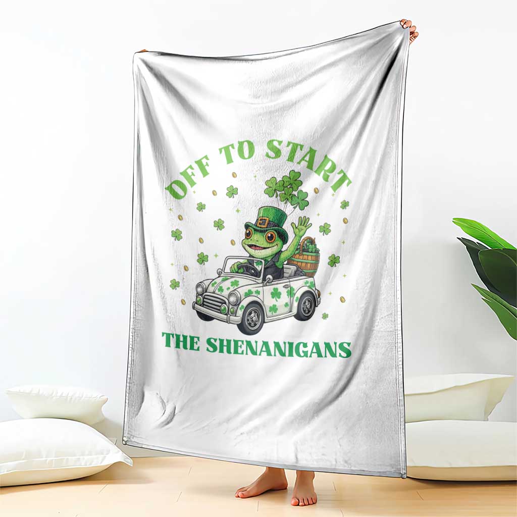 Off To Start The Shenanigans Throw Blanket St Patricks Day Frog TS12 Print Your Wear