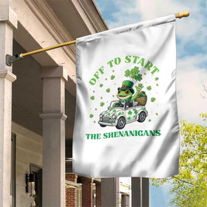 Off To Start The Shenanigans Garden Flag St Patricks Day Frog TS12 Print Your Wear