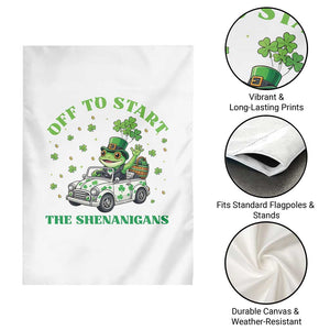 Off To Start The Shenanigans Garden Flag St Patricks Day Frog TS12 Print Your Wear