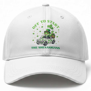 Off To Start The Shenanigans Baseball Cap St Patricks Day Frog TS12 Print Your Wear