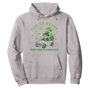 Off To Start The Shenanigans Hoodie St Patricks Day Frog TS12 Ice Gray Print Your Wear