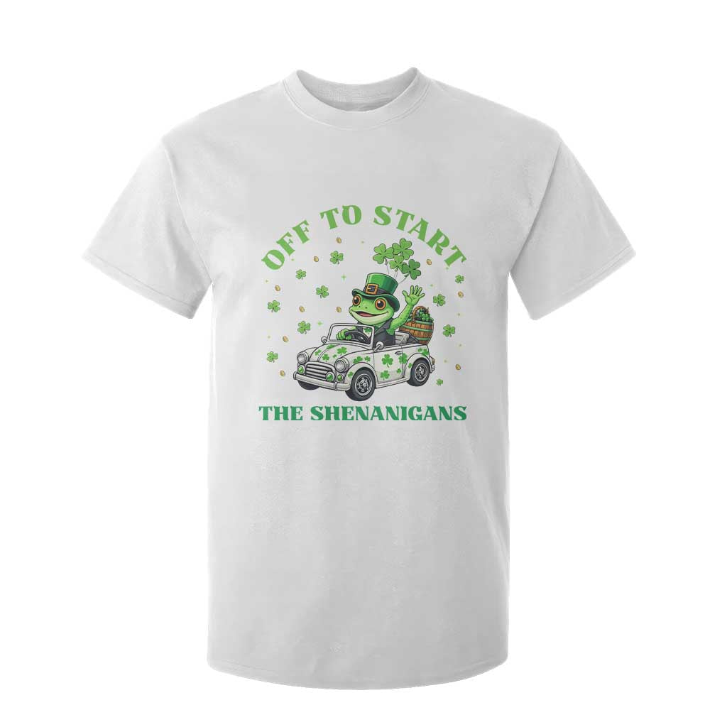 Off To Start The Shenanigans T Shirt For Kid St Patricks Day Frog TS12 White Print Your Wear