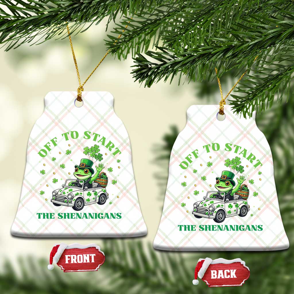 Off To Start The Shenanigans Ceramic Ornament St Patricks Day Frog TS12 Print Your Wear