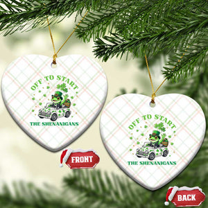 Off To Start The Shenanigans Ceramic Ornament St Patricks Day Frog TS12 Print Your Wear
