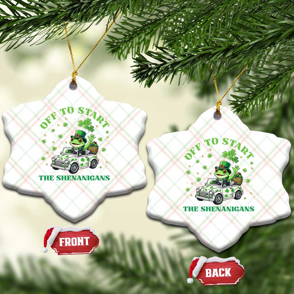 Off To Start The Shenanigans Ceramic Ornament St Patricks Day Frog TS12 Print Your Wear