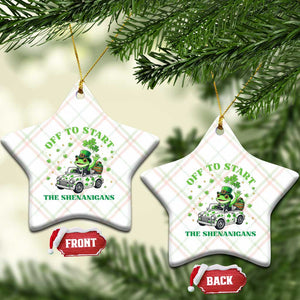 Off To Start The Shenanigans Ceramic Ornament St Patricks Day Frog TS12 Print Your Wear