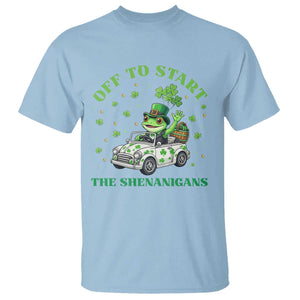 Off To Start The Shenanigans T Shirt St Patricks Day Frog TS12 Light Blue Print Your Wear