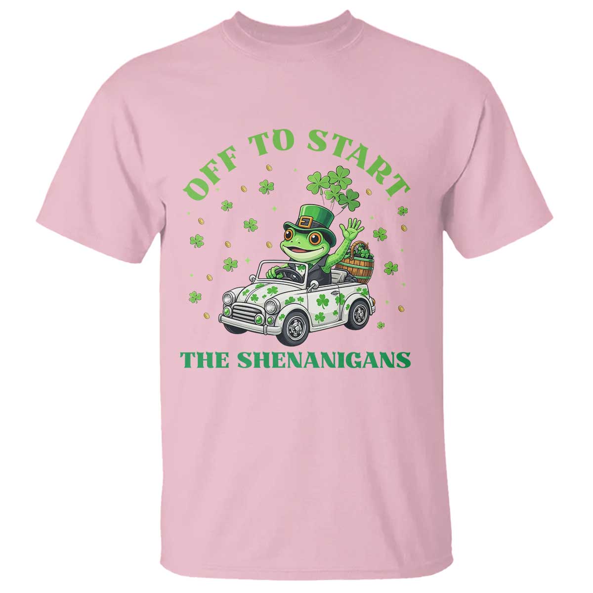 Off To Start The Shenanigans T Shirt St Patricks Day Frog TS12 Light Pink Print Your Wear