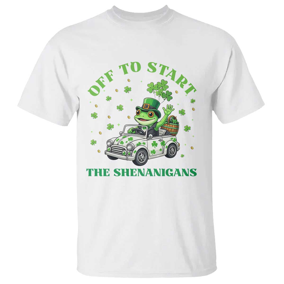 Off To Start The Shenanigans T Shirt St Patricks Day Frog TS12 White Print Your Wear