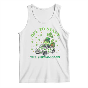 Off To Start The Shenanigans Tank Top St Patricks Day Frog TS12 White Print Your Wear