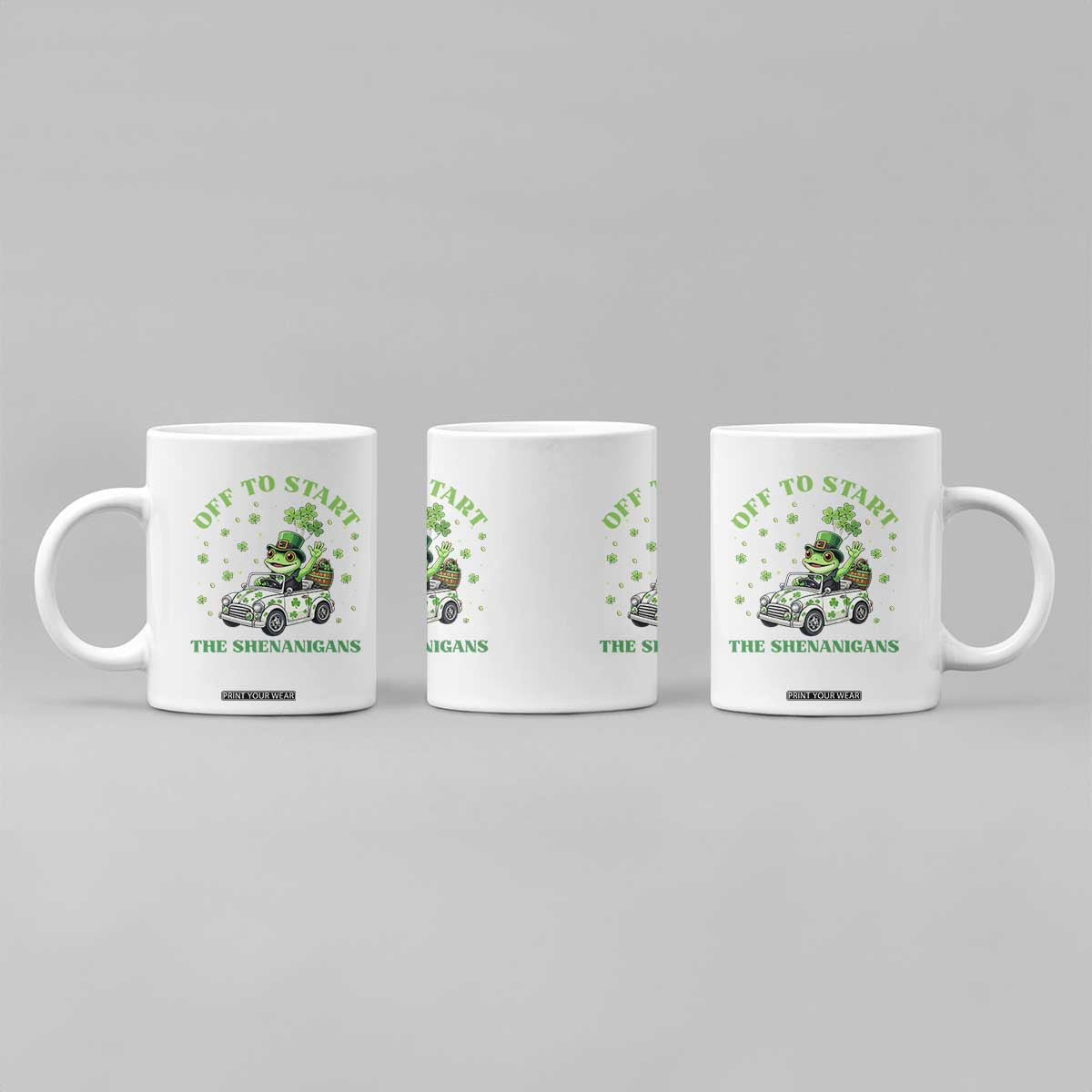 Off To Start The Shenanigans Coffee Mug St Patricks Day Frog TS12 Print Your Wear