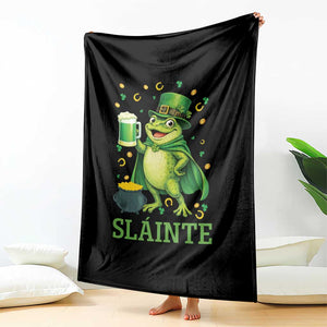 Funny Slainte Irish Frog Beer St Patricks Day Throw Blanket TS12 Print Your Wear