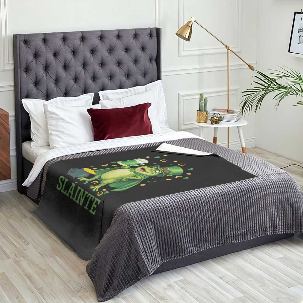 Funny Slainte Irish Frog Beer St Patricks Day Throw Blanket TS12 Print Your Wear